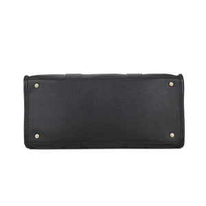 BLACK EXTRA LARGE EMBOSSED FAUX LEATHER TOTE BAG