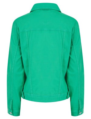 GREEN COTTON STRETCH DENIM JACKET