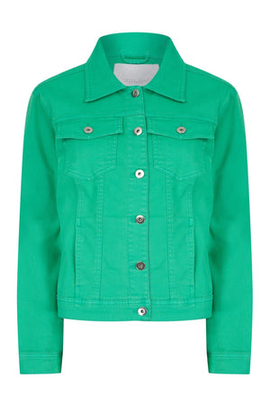 GREEN COTTON STRETCH DENIM JACKET