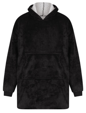 BLACK TEDDY OVERSIZED SNUGGLE HOODIE