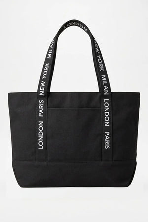 BLACK CITIES LOGO CANVAS TOTE BAG
