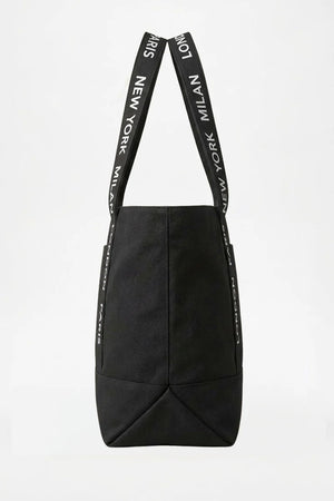 BLACK CITIES LOGO CANVAS TOTE BAG