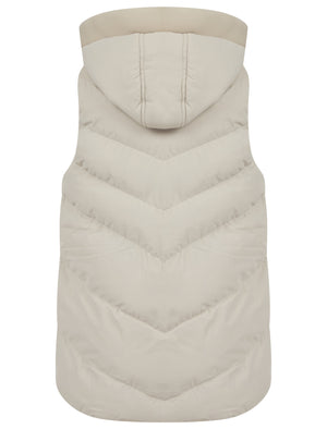 OYSTER QUILTED PADDED HOODED PUFFER GILET