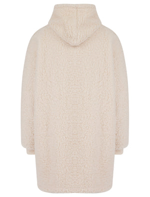 CREAM TEDDY OVERSIZED REINDEER SNUGGLE HOODIE