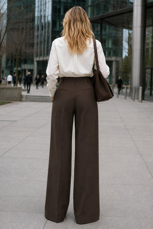 CHOCOLATE WIDE LEG TROUSER