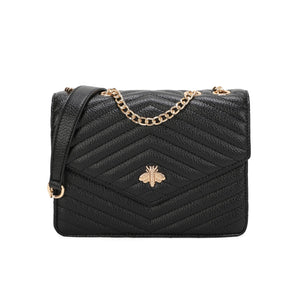 BLACK BEE LOGO QUILTED CROSS BODY BAG