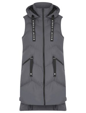 GRAPHITE HOODED ZIP UP GILET
