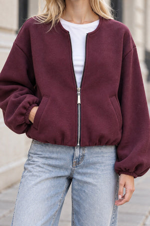 WINE SOFT BOMBER JACKET