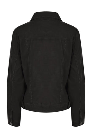 BLACK COTTON STRETCH DENIM JACKET