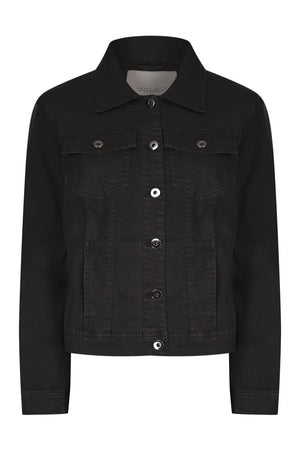 BLACK COTTON STRETCH DENIM JACKET