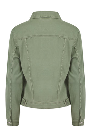 KHAKI GREEN COTTON STRETCH DENIM JACKET
