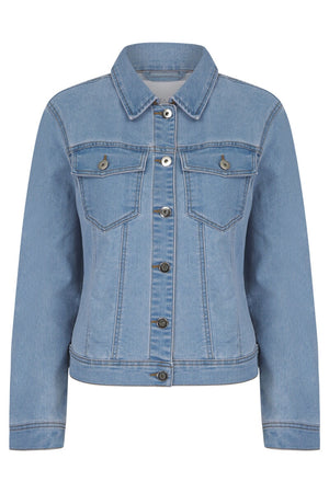 LIGHT BLUE COTTON STRETCH DENIM JACKET