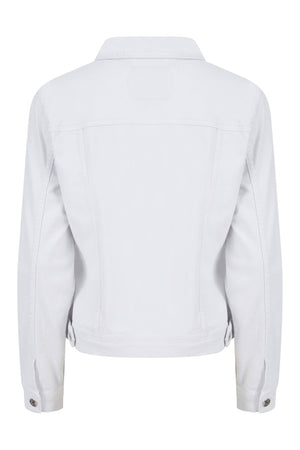 WHITE COTTON STRETCH DENIM JACKET