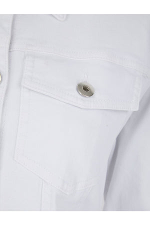 WHITE COTTON STRETCH DENIM JACKET