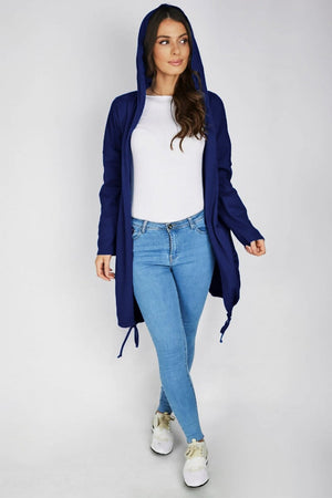 NAVY ANGEL WING HOODED CARDI