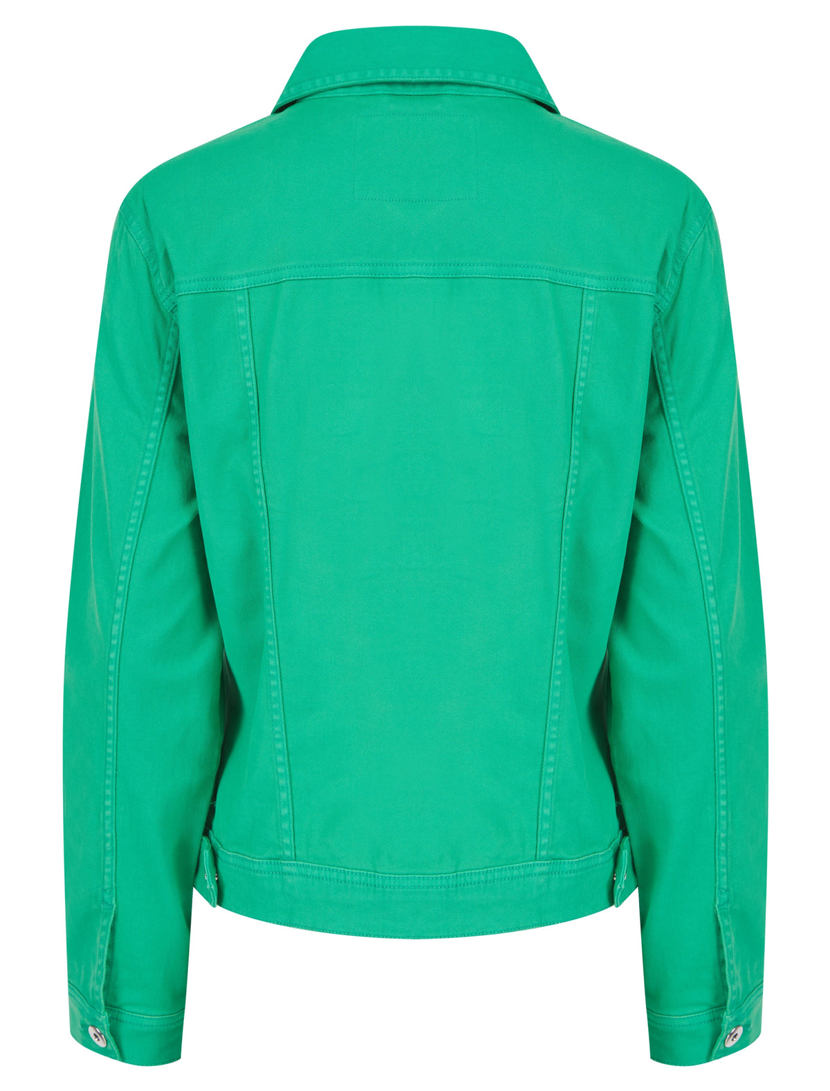 GREEN COTTON STRETCH DENIM JACKET
