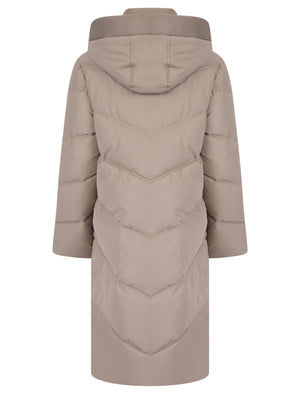 MINK QUILTED HOODED 4 POCKET PUFFER COAT