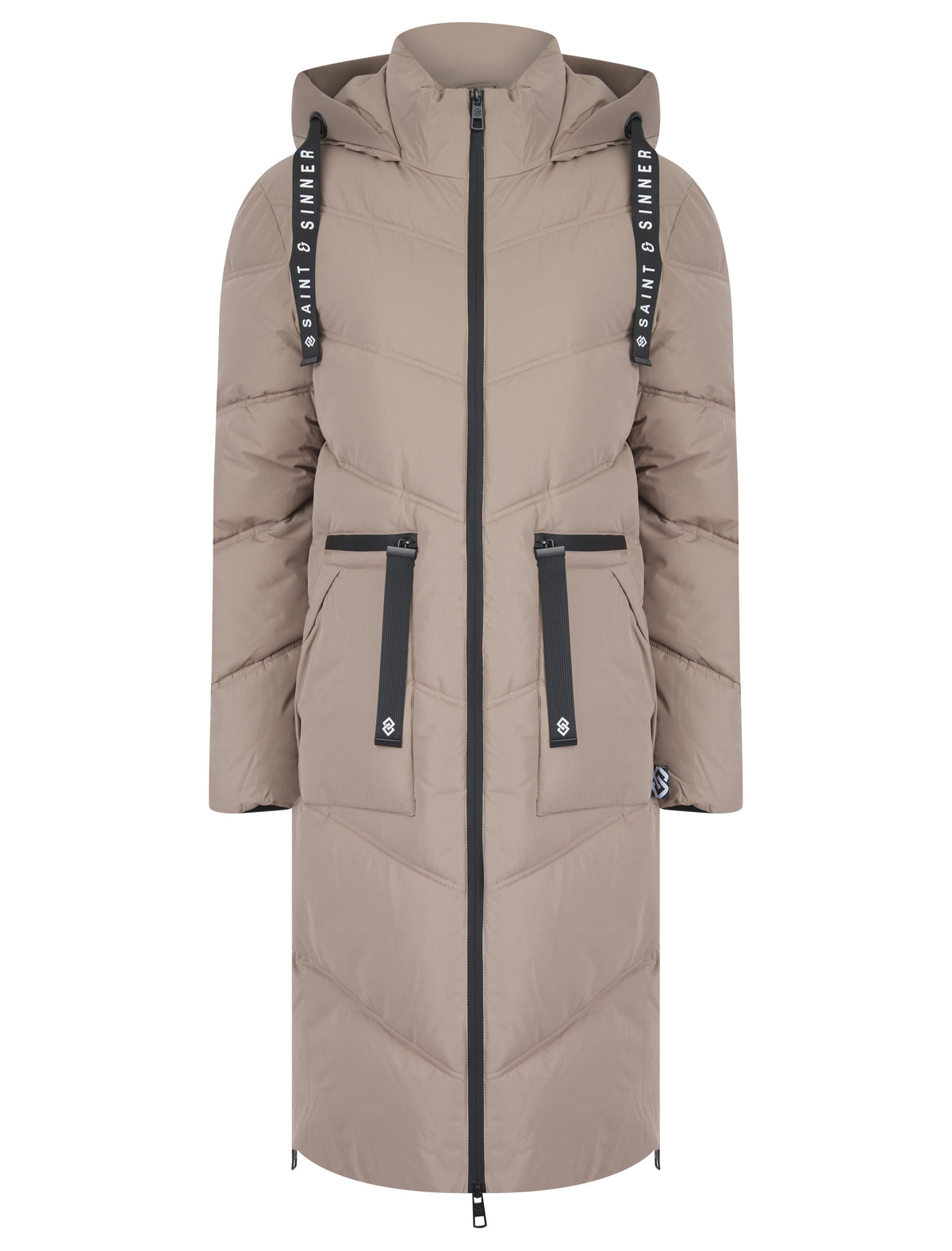 MINK QUILTED HOODED 4 POCKET PUFFER COAT
