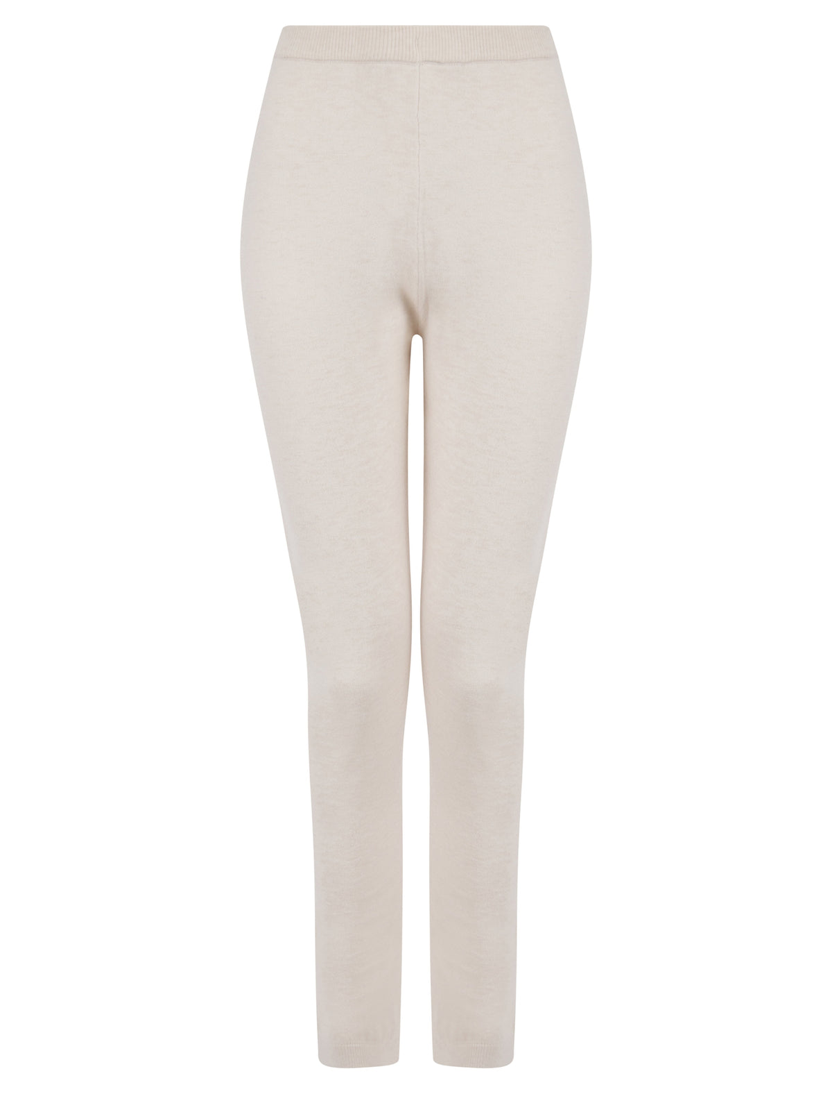 BEIGE HOODED TWO POCKET KNITTED LOUNGEWEAR SET