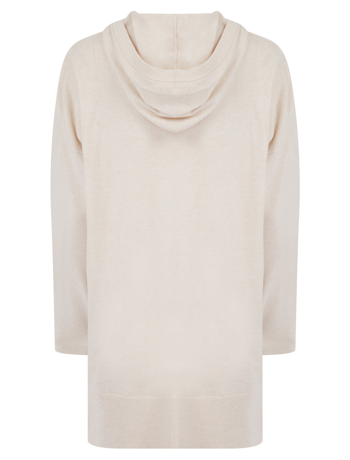 BEIGE HOODED TWO POCKET KNITTED LOUNGEWEAR SET