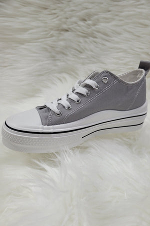 GREY LOW TOP LACE UP TRAINER