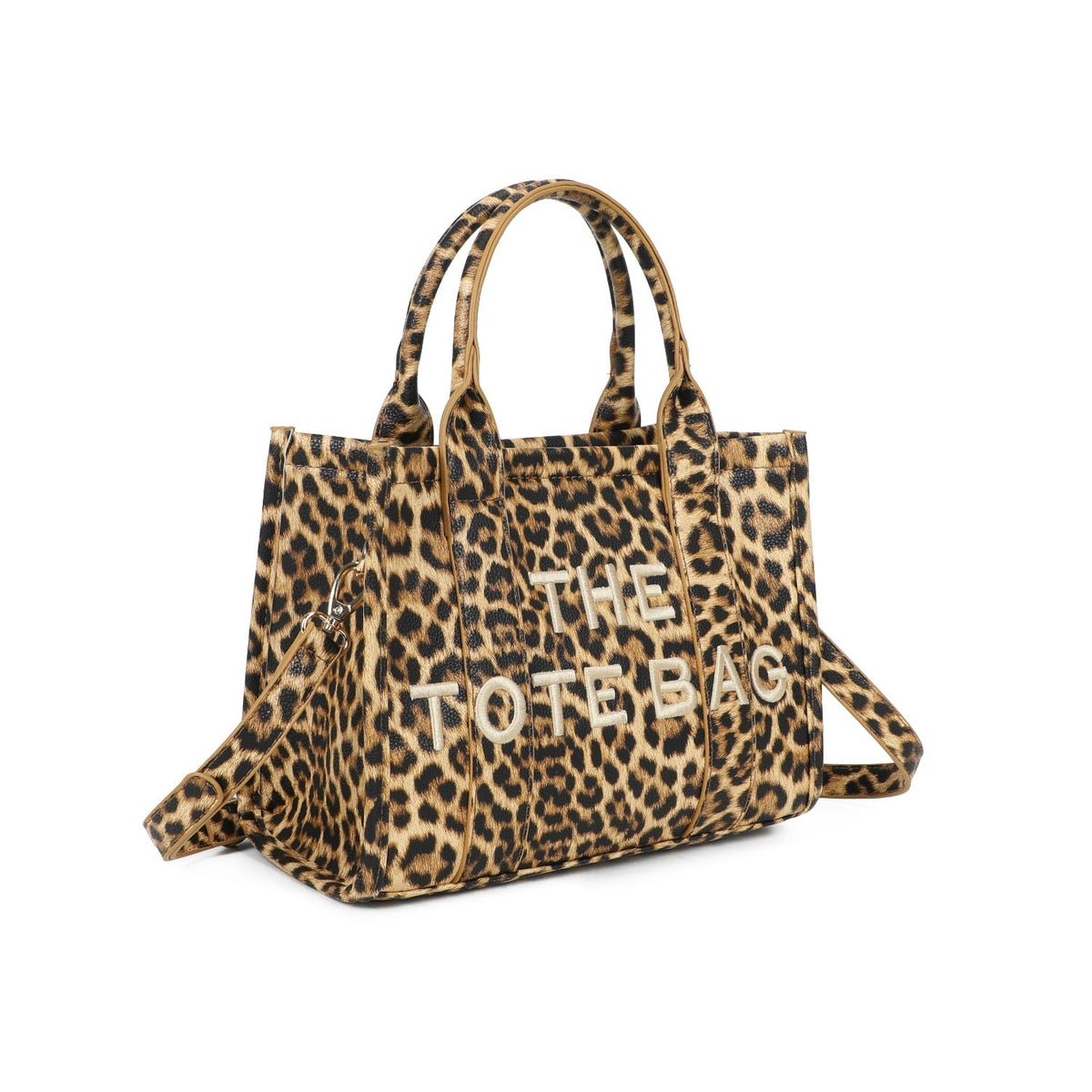BROWN ANIMAL PRINT MEDIUM TOTE BAG
