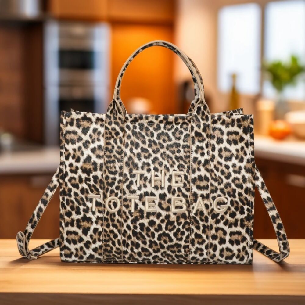 ANIMAL LIGHT BROWN TOTE BAG
