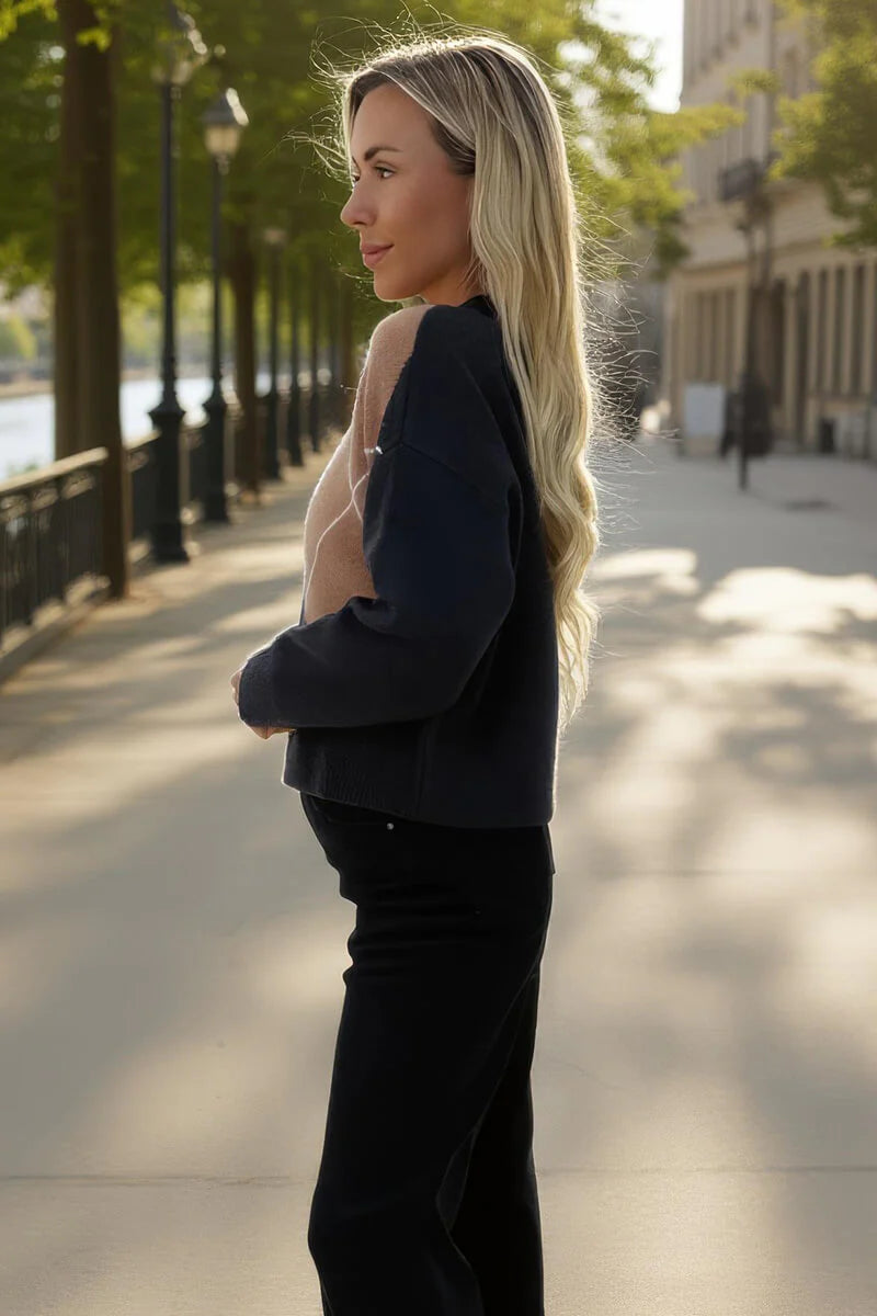 AX PARIS MULTI ARGYLE CREW NECK JUMPER