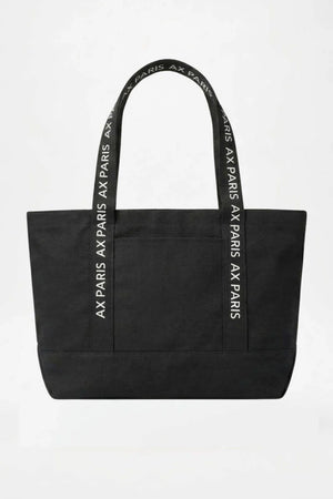 BLACK AX PARIS LOGO CANVAS TOTE BAG