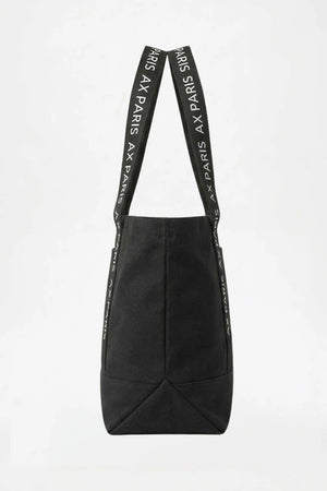 BLACK AX PARIS LOGO CANVAS TOTE BAG