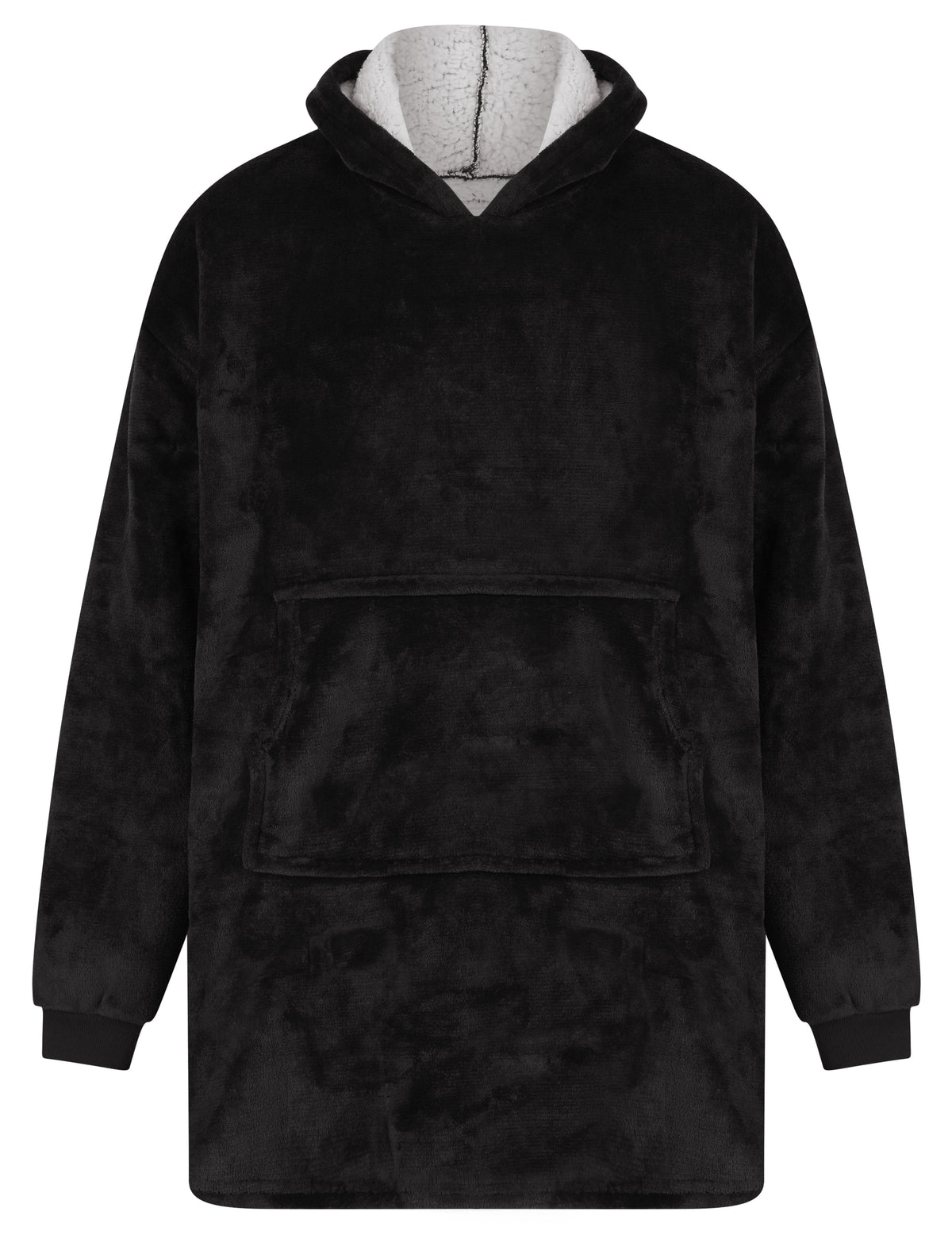 BLACK TEDDY OVERSIZED SNUGGLE HOODIE