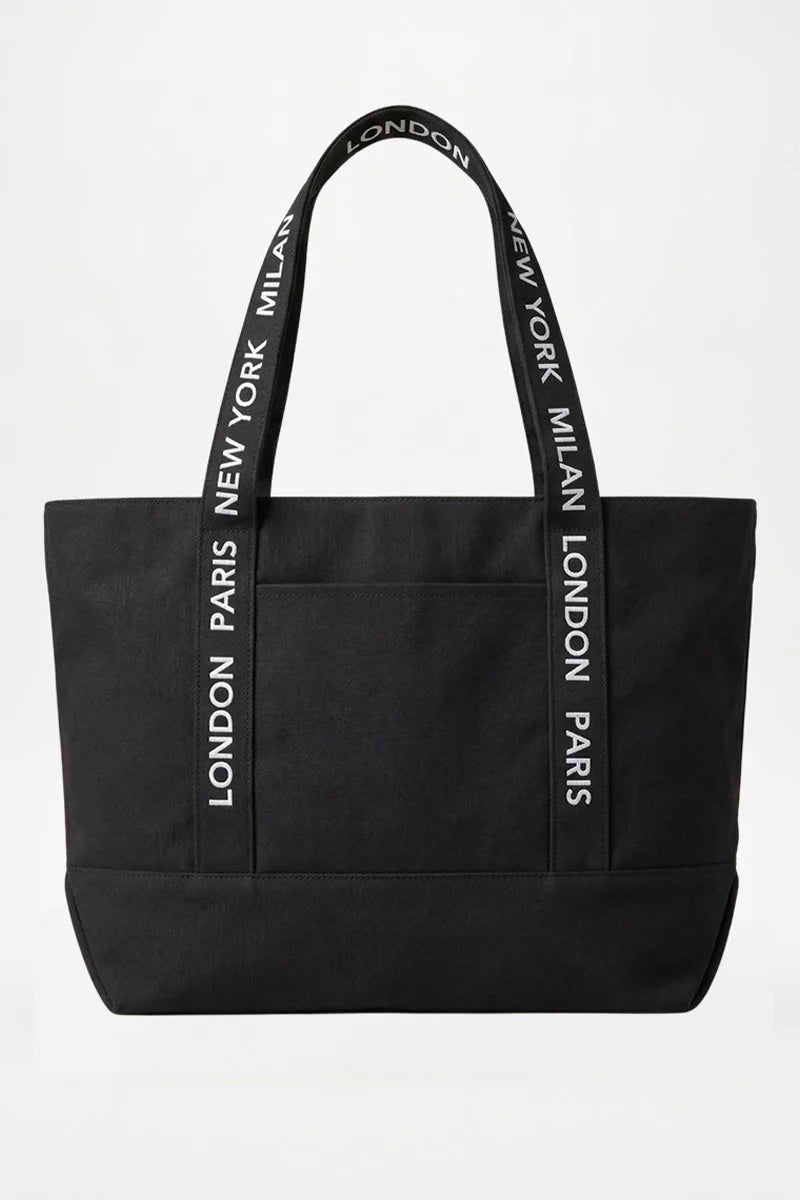 BLACK CITIES LOGO CANVAS TOTE BAG