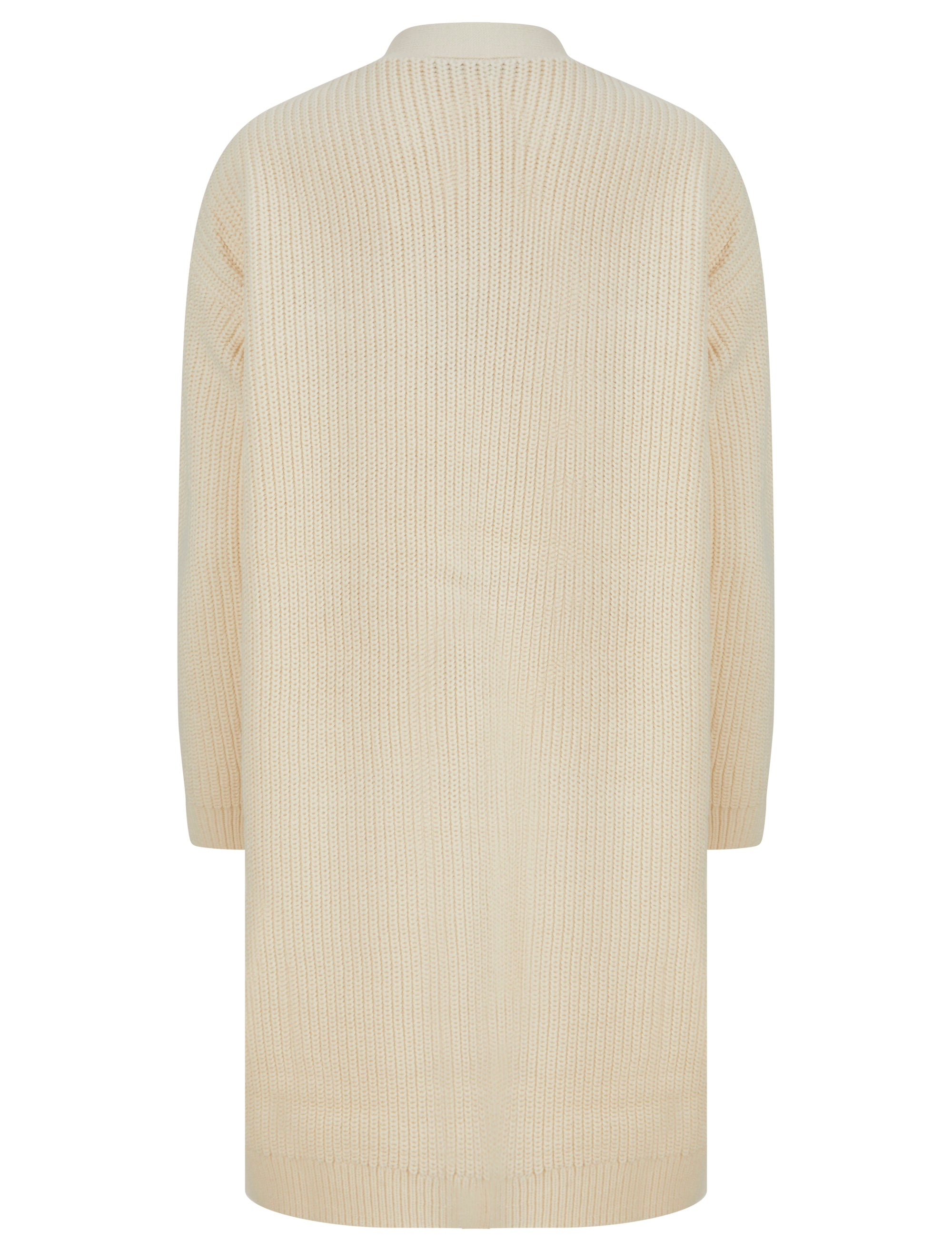 OYSTER LONG PEARL TRIM KNITTED CARDIGAN