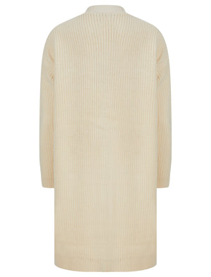 OYSTER LONG PEARL TRIM KNITTED CARDIGAN