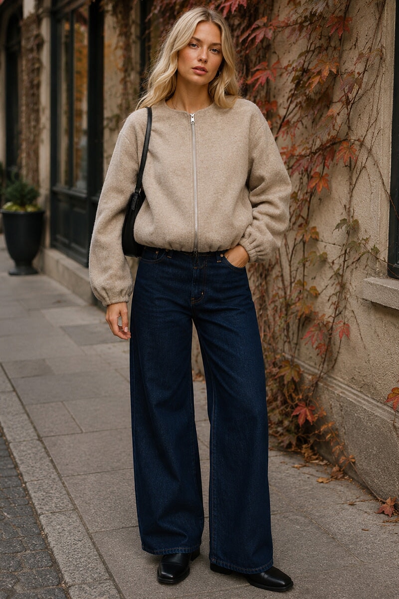 OATMEAL SOFT BOMBER JACKET