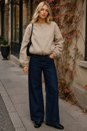 OATMEAL SOFT BOMBER JACKET