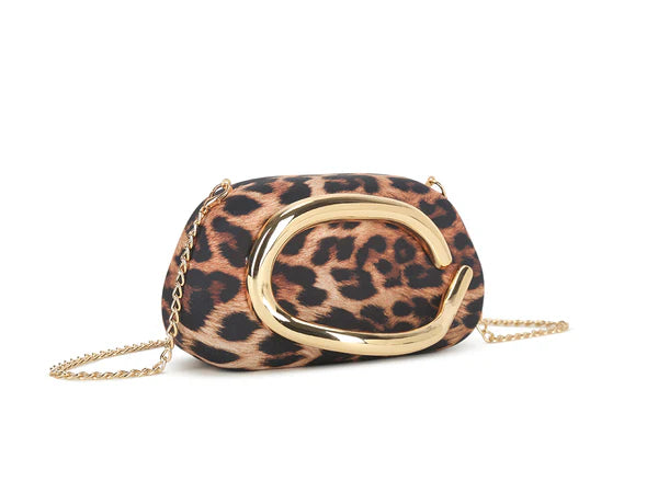 LEOPARD GOLD CLASP BOX BAG