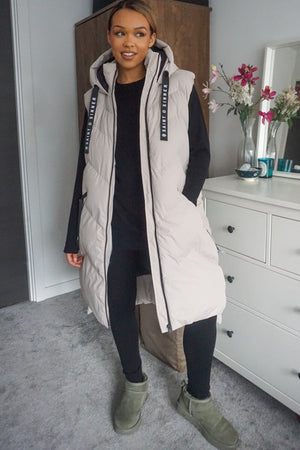 OYSTER HOODED ZIP UP GILET