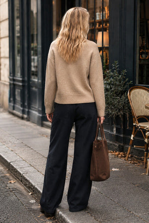 OATMEAL TWO POCKET BUTTON KNIT CARDIGAN