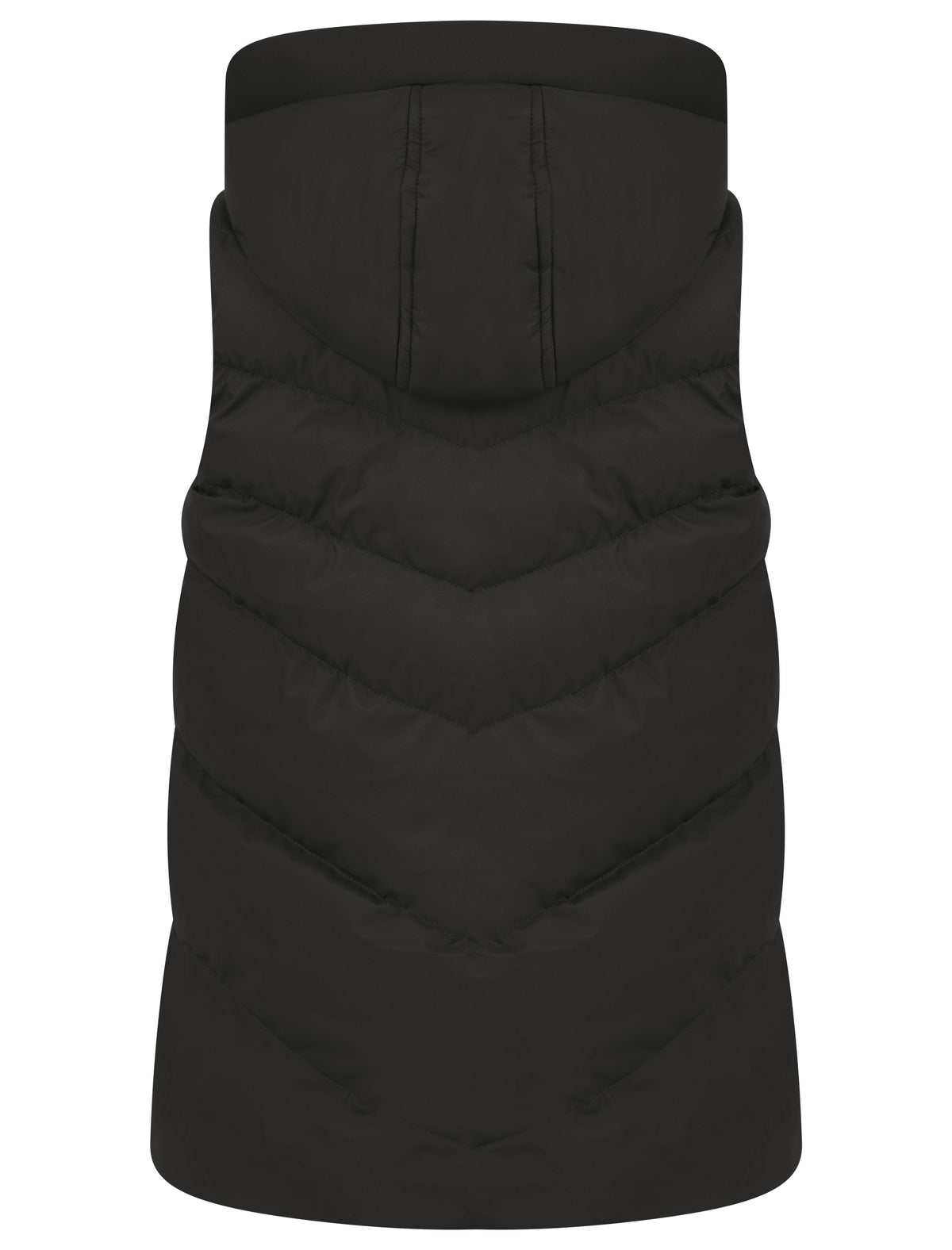BLACK QUILTED PADDED HOODED PUFFER GILET