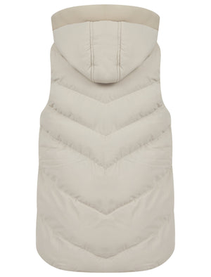 OYSTER QUILTED PADDED HOODED PUFFER GILET