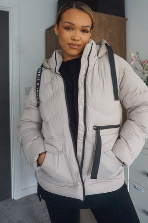 OYSTER QUILTED HOODED PUFFER JACKET