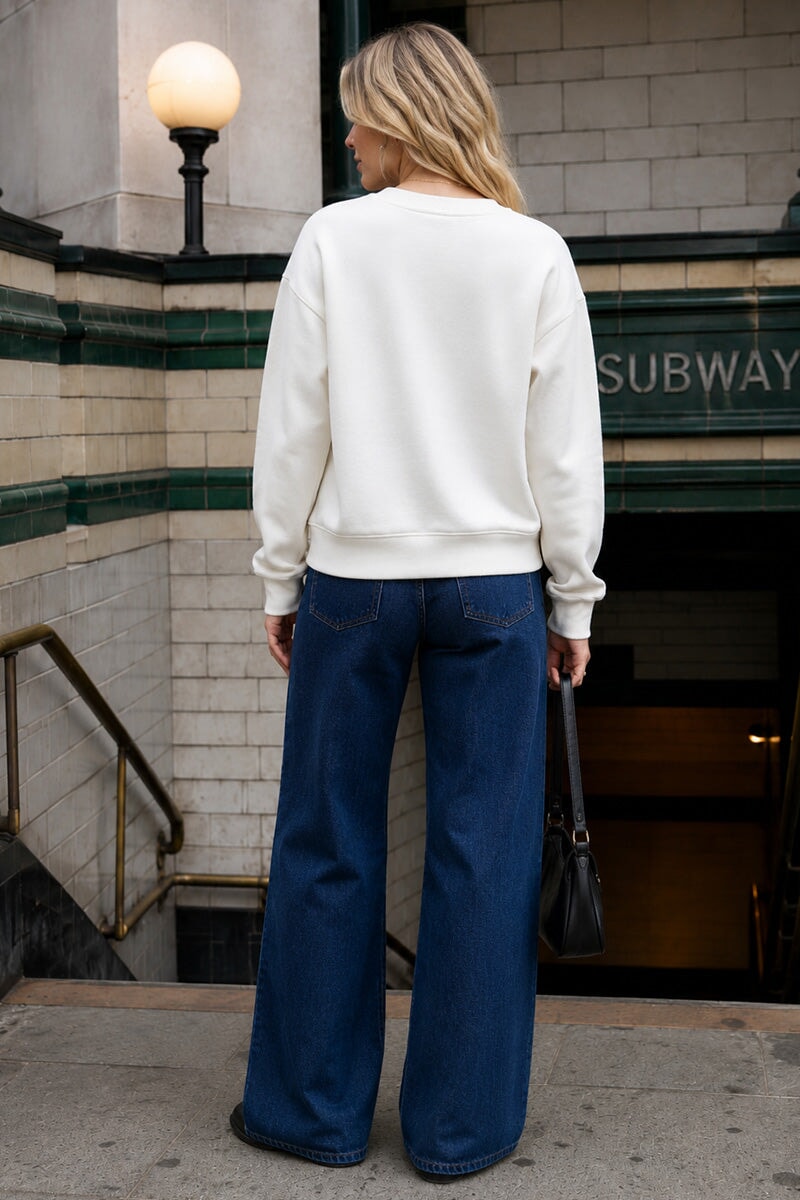 MARSHMALLOW NYC LOGO OVERSIZED SWEATSHIRT
