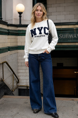 MARSHMALLOW NYC LOGO OVERSIZED SWEATSHIRT