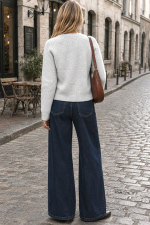GREY BUTTON KNITTED CARDIGAN
