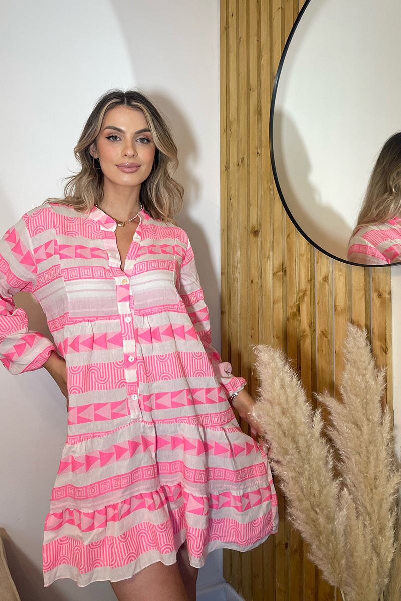 pink and white tunic