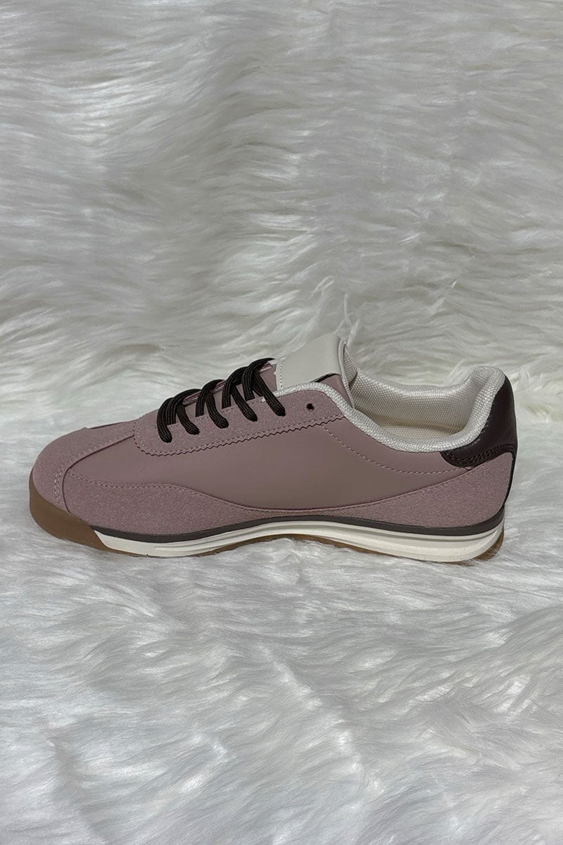 PINK LOGO LACE UP RUNNER STYLE TRAINER