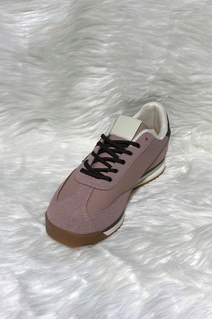 PINK LOGO LACE UP RUNNER STYLE TRAINER