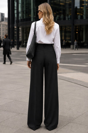 BLACK WIDE LEG TROUSER