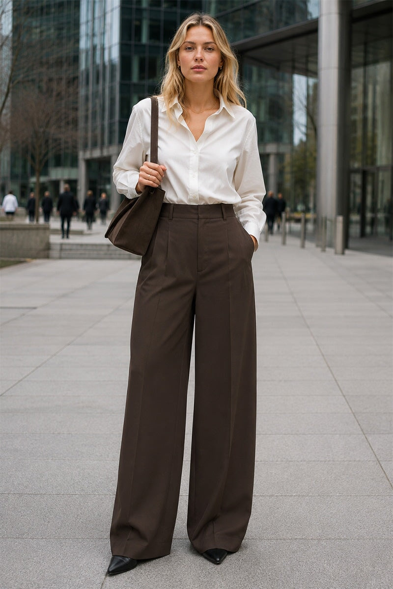 CHOCOLATE WIDE LEG TROUSER